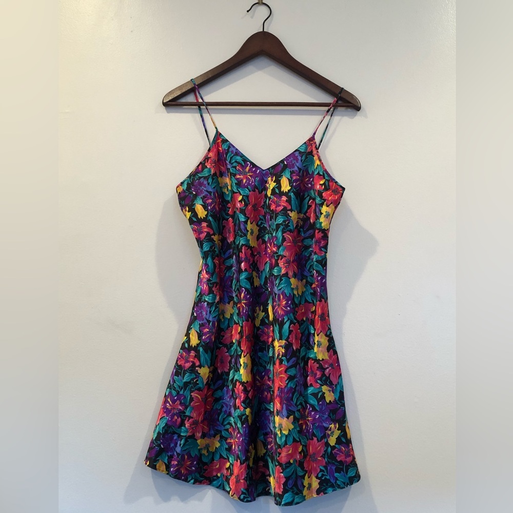 80s Vintage Satin Slip Dress Night Gown size Small